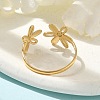 Ion Plating(IP) 304 Stainless Steel Open Cuff Ring for Women RJEW-M025-05G-3
