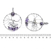 Natural Amethyst and White Shell Copper Wire Wrapped Big Pendants G-K404-01P-3