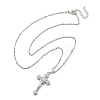 Crucifixion Cross Brass Micro Pave Cubic Zirconia Pendant Necklaces LS-NJEW-S385-02P-3