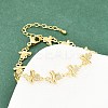 Brass Micro Pave Clear Cubic Zirconia Link Chain Bracelets for Women BJEW-A090-10A-G-1