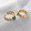 304 Stainless Steel Adjustable Open Cuff Rings RJEW-A071-11G-3
