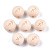Unfinished Natural Wood European Beads WOOD-S045-142A-01-1