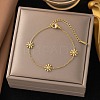 304 Stainless Steel Flower Link Bracelets BJEW-Q040-06G-1