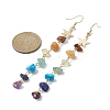 Chakra Theme Natural & Synthetic Mixed Gemstone Chip Beaded Tassel Earrings EJEW-JE05452-01-3