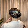1Pc Flower Alloy Rhinestone Hair Combs OHAR-LP0004-23-3