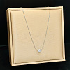 Stainless Steel 6-Claw Clear Cubic Zirconia Flat Round Pendant Necklaces TH0773-2-1