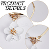 Alloy & Plastic White Flower Charm Anklets for Women AJEW-WH20080-95A-6