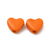 Heart Spray Painted Alloy Beads FIND-G053-01D-2