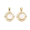 Brass Micro Pave Clear Cubic Zirconia Pendants KK-N254-190G-1