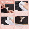 2 Sets 2 Colors Letter A-Z Imitation Pearl Cloth Patches PATC-TA0001-01-14