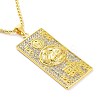 Golden Alloy Rhinestone Pendant Necklaces NJEW-P284-02G-1