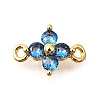 Brass Micro Pave Blue Cubic Zirconia Links KK-D356-06A-G-1