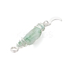 3Pcs 3 Styles Electroplated Natural Quartz Crystal Nuggets Copper Wire Wrapped Pendants PALLOY-JF03128-08-5