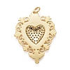 Rack Plating Brass Micro Pave Clear Cubic Zirconia Pendants KK-M229-40G-2