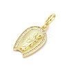 Brass Micro Pave Cubic Zirconia Saint European Dangle Charms KK-D325-27G-01-2