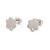 201 Stainless Steel Stud Earring Findings with Hole EJEW-A071-10A-P-1
