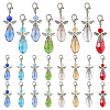 48Pcs 8 Style Glass Alloy Pendant Decorations HJEW-FH00126-1