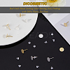 12Pcs 2 Colors 925 Sterling Silver Flat Pad Stud Earring Findings STER-DC0001-62A-4