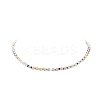 Natural Quartz Crystal & Glass Seed Bead Beaded Necklaces for Women NJEW-JN04262-4