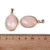 Natural Rose Quartz Pendants G-Q606-92G-09-3