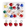 16Pcs 8 Colors Faceted Transparent Glass Charms GLAA-FP0001-14-5