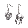 Alloy Rhinestone Spider & Heart Dangle Earrings EJEW-JE06655-02-1