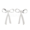 Bowknot Rack Plating Brass Studs Earrings for Women KK-Z038-23P-1