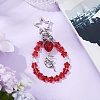Glass Star & Alloy Fairy Pendant Decoration HJEW-YW00071-02-1