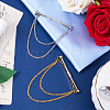 2Pcs 2 Colors Brass Hanging Chains Collar Pins Tie Clips AJEW-GF0007-55-4