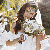 1Pc Flower Brass Rhinestone Ornament Accessories OHAR-FG0001-03-6