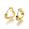 Heart Brass Hoop Earrings EJEW-H157-05G-4