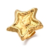 Ion Plating(IP) 304 Stainless Steel Star Open Cuff Rings RJEW-M047-06G-1