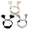 3Pcs 3 Colors Handmade Cotton Cord Braided Bracelets for Women BJEW-GO0002-01-1