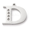 Tarnish Resistant 304 Stainless Steel Letter Pendant Rhinestone Settings STAS-J028-01D-1