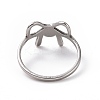 201 Stainless Steel Bowknot Finger Ring RJEW-J051-17P-3