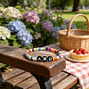 Rainbow Acrylic & Glass Beads Stretch Bracelets BR6645-1-2