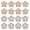 16Pcs 2 Styles 1-Hole Zinc Alloy Rhinestone Shank Buttons BUTT-FH0001-032-6