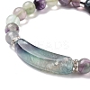 Natural Fluorite Beads Charm Bracelets BJEW-K164-B12-2