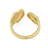 Heart Rack Plating Brass Open Cuff Rings RJEW-D080-01G-3