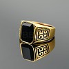 304 Stainless Steel & Obsidian Finger Rings for Men FS-WG9DF95-08-1