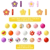 30Pcs 5 Styles Silicone Focal Beads SIL-YW0002-21A-3