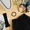 Polyester Hair Band & Nylon Gloves && Lace Dress & Plastic Beads Necklace and Bracelets Sets DIY-WH20062-11A-3