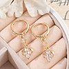 Brass Micro Pave Clear Cubic Zirconia Leverback Earrings EJEW-K300-14G-3