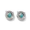 Rotatable Brass Micro Pave Cubic Zirconia and Resin Charms KK-B129-21P-1