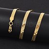 Ion Plating(IP) 201 Stainless Steel Herringbone Chain Necklaces NJEW-M187-06G-4