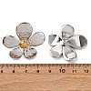 304 Stainless Steel Stud Earrings EJEW-K315-01G-3