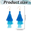 6 Pairs 6 Colors Cotton Triple Layer Tassel Dangle Earrings EJEW-AN0001-64-2