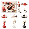 24Pcs 6 Styles Alloy Enamel Pendants ENAM-FS0002-70-1
