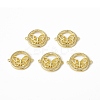 Brass Micro Pave Clear Cubic Zirconia Connector Charms KK-E068-VB358-4