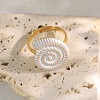 304 Stainless Steel Adjustable Finger Rings with Enamel for Women RJEW-A076-01G-1